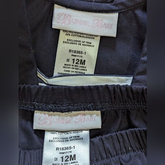 Bonnie Baby Easter Sailor Dress Two Piece Outfit Set sz 12 Mos Navy Blue & white - Picture 3 of 4